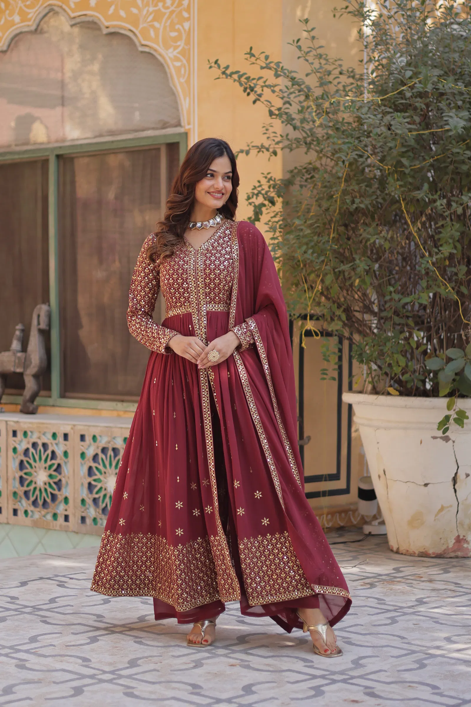 KA 1149 Faux Georgette Desginer Readymade Suits Wholesale Market In Surat